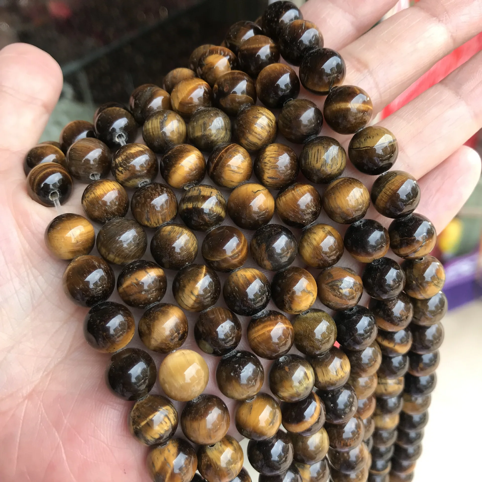Natural tiger eye stone round beads loose beads wholesale natural stone stones for jewelry