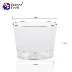 Party 190ml PS transparency plastic round mini mousse cake ice cream desert cup pudding container