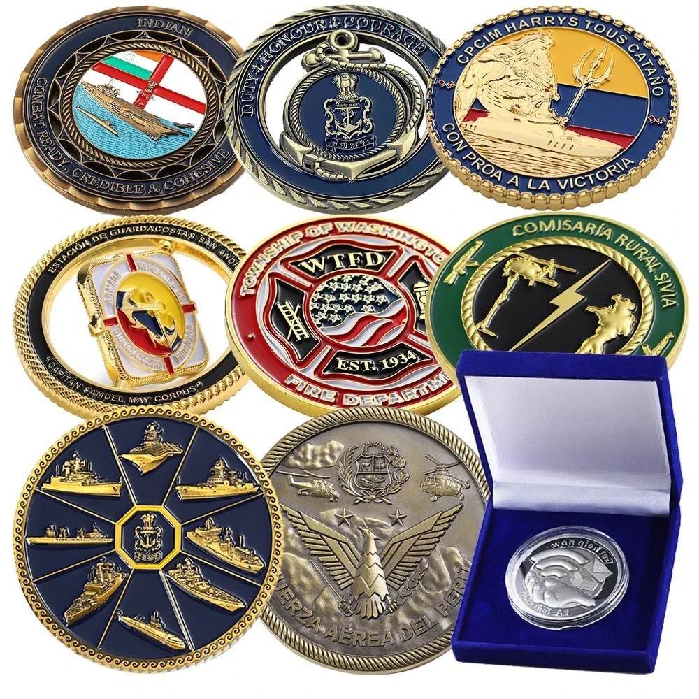Manufacturer Custom Coins Personalized Custom Your Own Logo 3D Zinc  Gold Silver Metal Enamel Collection Challenge Coin