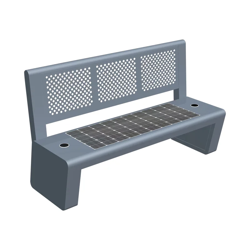 Solar Bench Outdoor Smart Table Urban Energy Saving Seat Charging Wifi Public Facilities Solar Bench with Bluetooth function