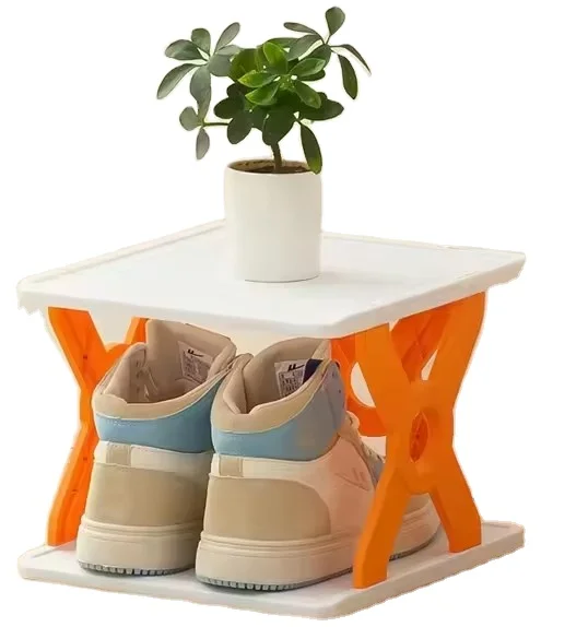 2024 Hot Selling Shoe Rack Simple Easy To Assemble Household Foldable Plastic Shoes Holder