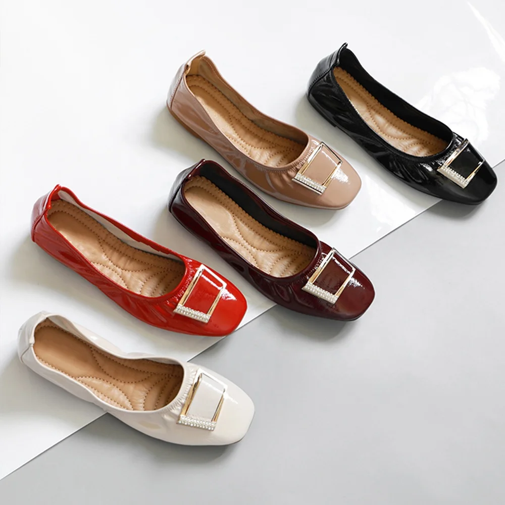 
2021 Bow Flat Shoes Women Pointed Toe Flats Women Boat Shoes Slip On Ladies Loafers Shallow Women Flats Black 