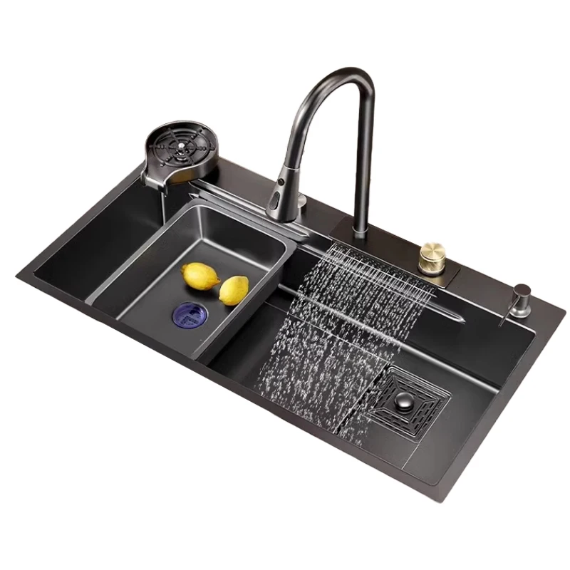 Многофункциональная водопадная устойчивая к царапинам нержавеющая сталь большая одна раковина кухонная