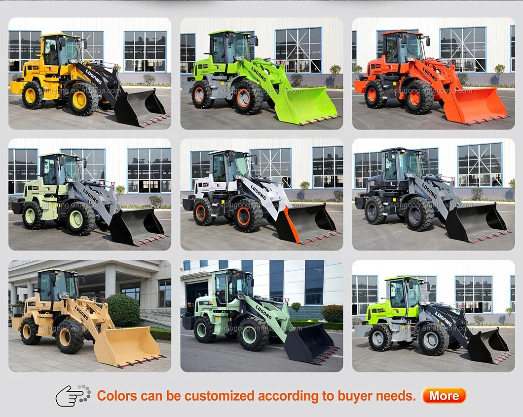 LUGONG LG940 hydraulic 1.6t 2.2t 3t woods farm equipment front agricultural diesel micro mini compact loader machine for sale