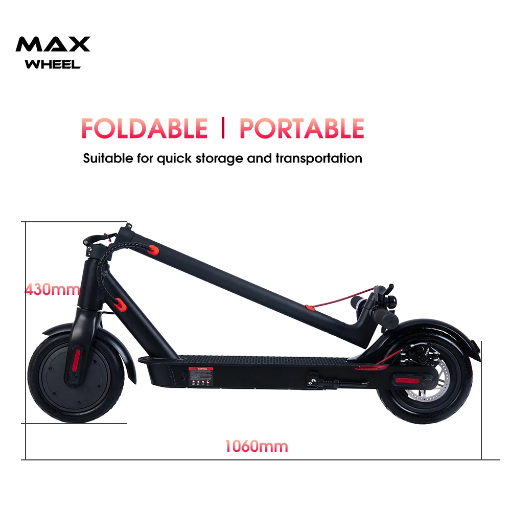 Maxwheel E9 модель распродажа Новое поступление складной 2-х колесный дешевый 350 Вт моторный самокат электрический для