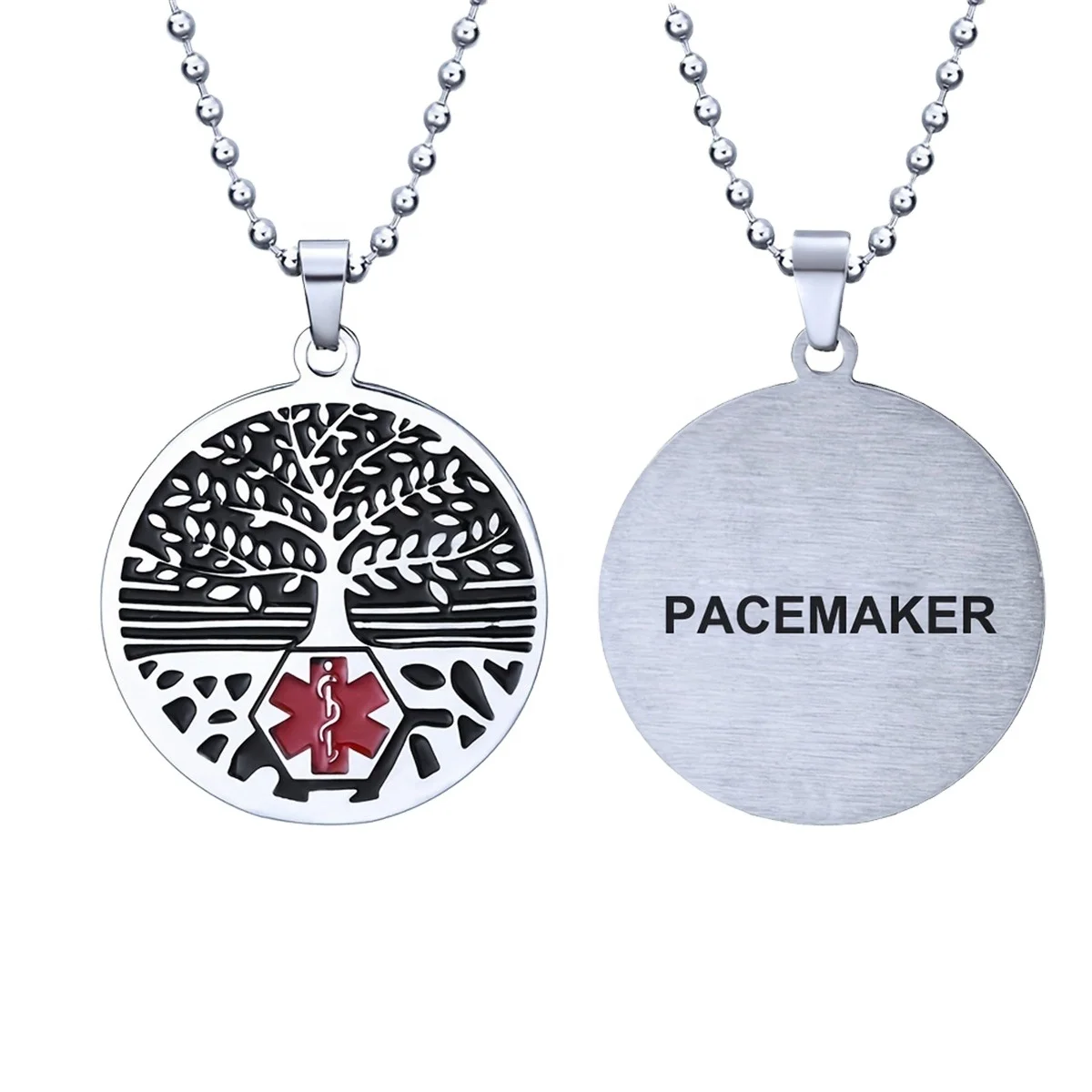 Life Tree Pendant Stainless Steel Corrosion Medical alert id Necklace for hospital