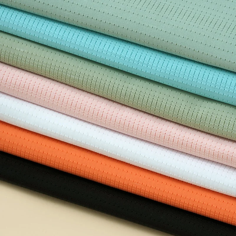 High Quality Mesh Single-sided High Elastic Vest Fabric Cycling Clothing Sports T-shirt Nylon Spandex Knitting Fabric
