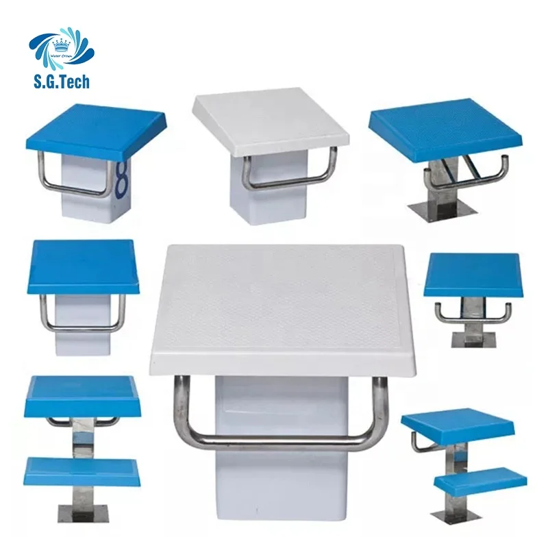One/Two Step Starting Platform Fiberglass Anti-slip Starting Blocks for large competition pool training use