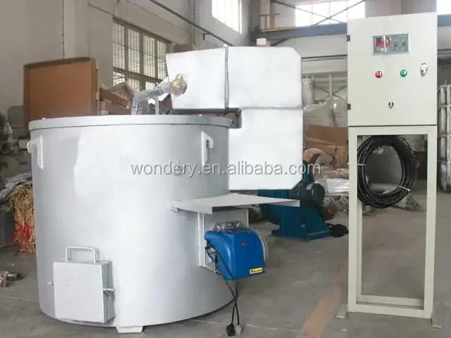 Wondery Fixed/Titing 100-1500KG Gas LPG Fired Crucible Type Copper Melting Furnace