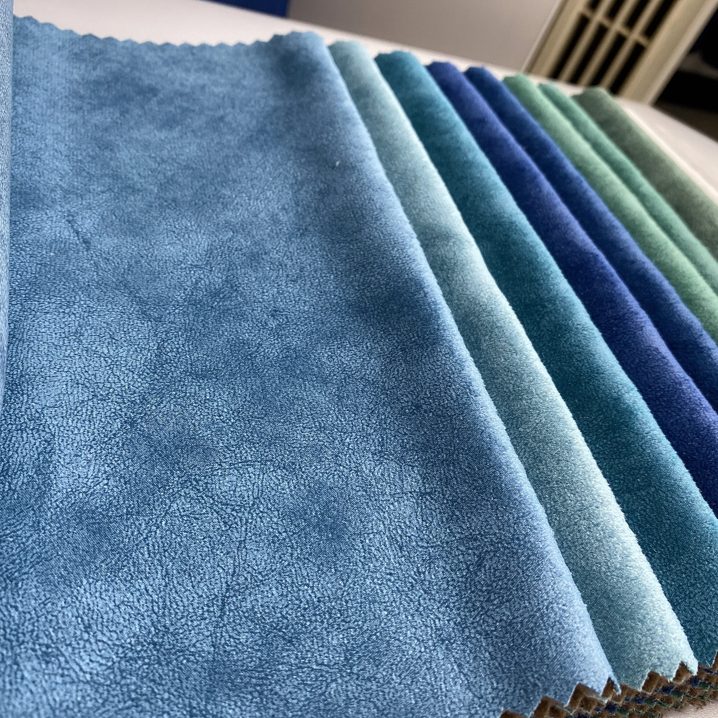 White glue embossed holland velvet