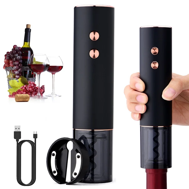 Portable Automatic Stainless Steel Wine Bottle Opener Set Electric Liquor Corkscrew Motor Wine Bottle Lifter