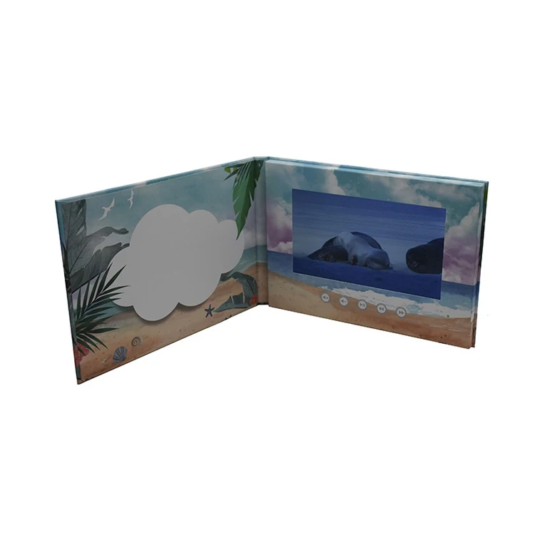 Custom 7 inch HD IPS Screen Video Brochure card Corporate advertising video brochure lcd Video card box