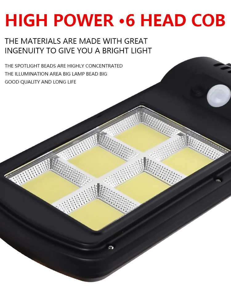  Solar Light 128 COB Large Outdoor Waterproof Street Garden Infrared Sensor Motion Smart Remote