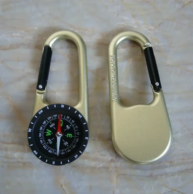 New Zinc Alloy Carabiner Compass Outdoor keychain compass climbing hiking