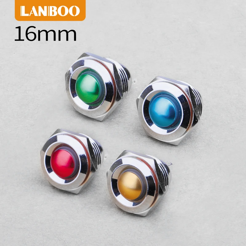 Colored button 16mm yellow color momentary waterproof push button switch