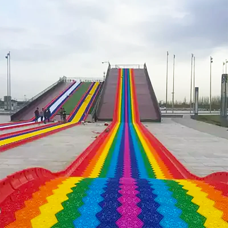 Развлекательная уличная игровая площадка развлекательные игры Детская трава скользящий путь Радуга сухой снег горка