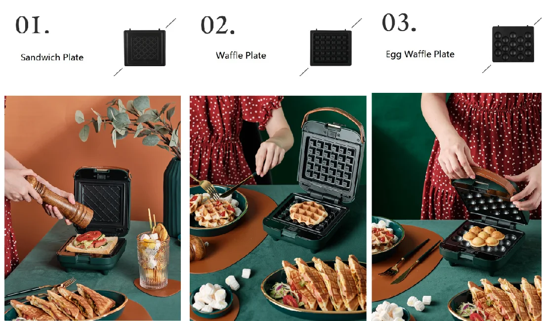 hot multifunction sandwich maker non stick breakfast waffle  sandwich maker 3 in 1