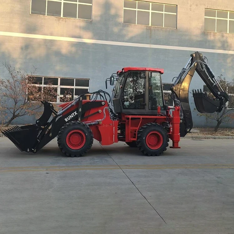 Runtx China Factory Price Epa Engine Wheel Loader Mini Backhoe Excavator Loader 4x4 Backhoe Loader For Sale