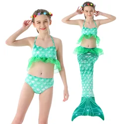 Wholesale Eco Friendly Recycle Swimwear Garment Bathing Suits Girls 3 pcs Mermaid Swimsuit Cute Young Child Bikini Kids Swimwear