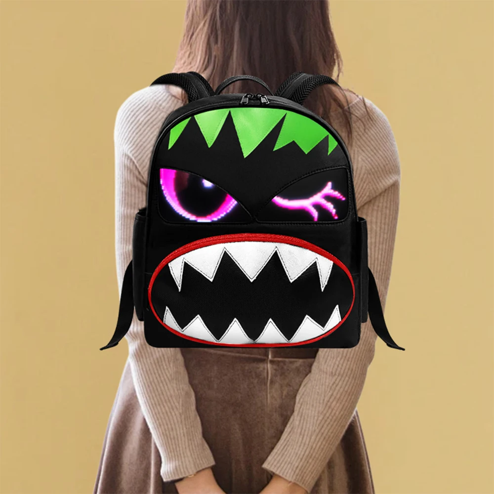 Digital Led Bag Multifunction Backpack Custom Ios Android Phone App Wireless Edit Message Waterproof Led Little Monster Backpack