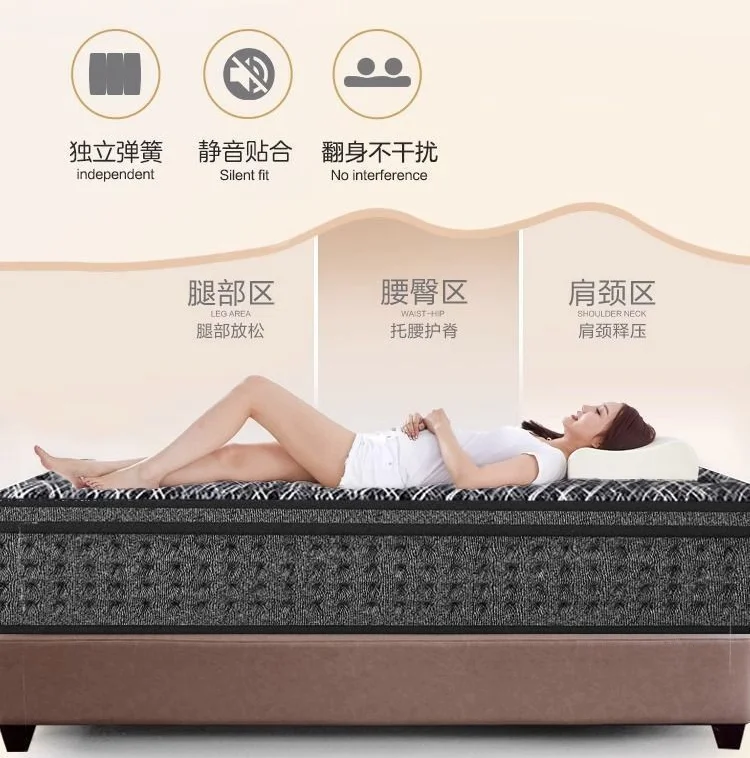 Breathable Spring Natural Latex  Fully Detached Roll up Compression Mattress 3D Mattress Home Mattress