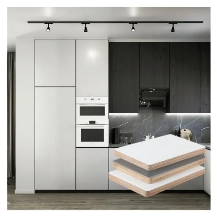 Kitchen Cabinet Use High Quality White High Gloss or Matt Melamine 18mm PET Plywood