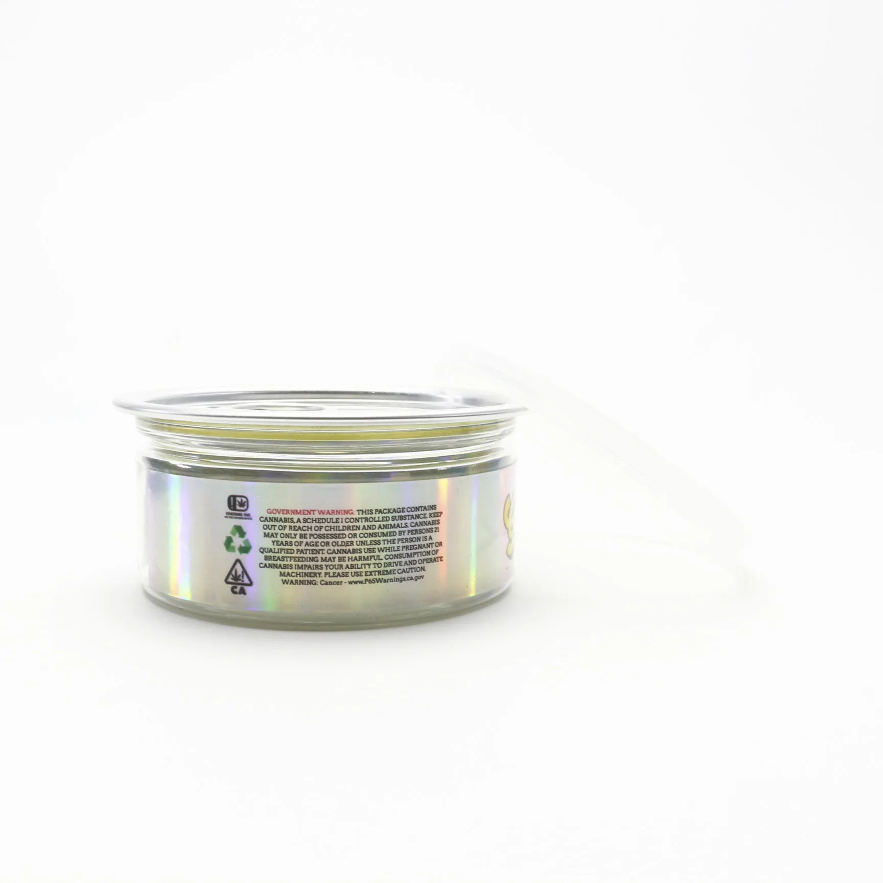 
3.5g cali weed packaging plastic jar with free design custom holographic cookies stickers labels plastic cans 