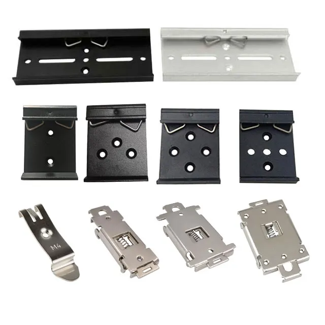 Spring Clips Universal Aluminum DIN Rail Mounting Brackets Clips With Bolts For Enclosure Onto 35MM Din Rail