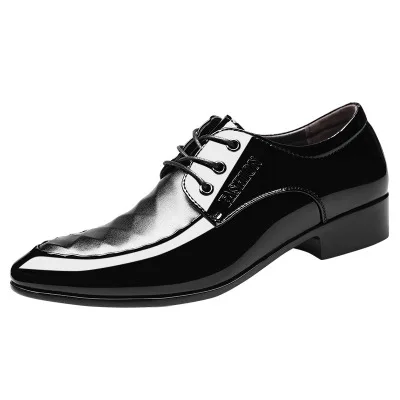 A058 2021 New Italian Oxford Shoes for Men Designer Mens Patent Leather Black Shoes Men Famous Brands Pointed Toe Dress Shoes