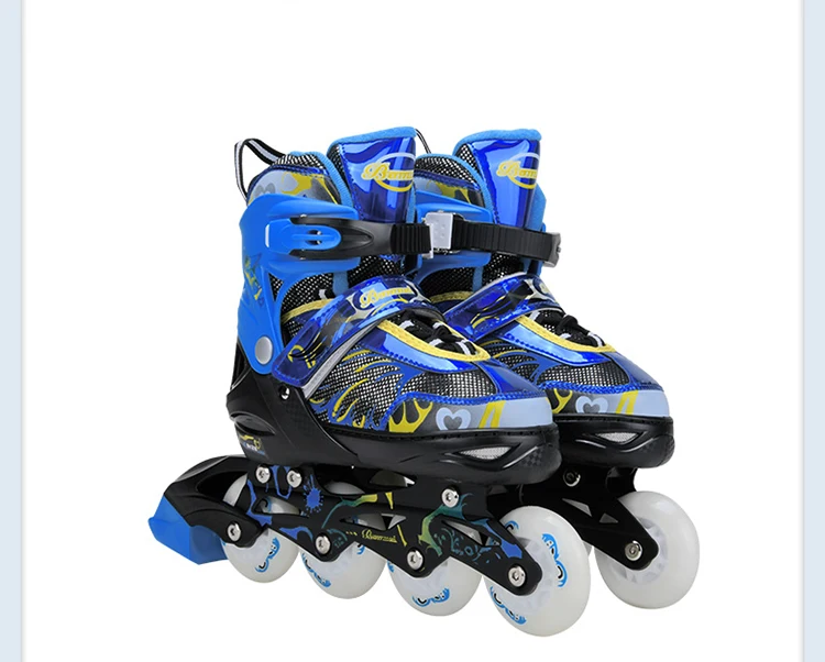 4 Wheels Waterproof Safe Sensitive Brake Cheap Adjustable Portable Flashing Roller Children Kids Pink Inline Skates Shoes