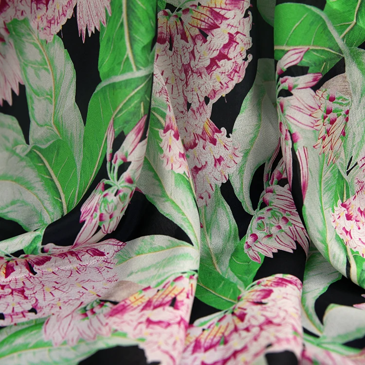 
Low Minimum Silk Print Crepe Fabric Floral by Xinhe Textiles 