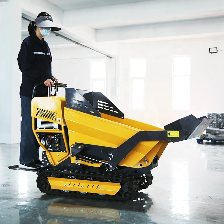High Efficiency Standing Driving Small Crawler Transporter Hydraulic Dump Truck Multifunctional  Mini Dumper For Farm