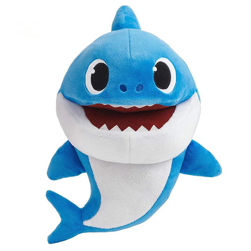 Best made 2021 Best Gift   funny stuffed  Animals  Plush Shark with sound Sings Glowing Electric plush toy