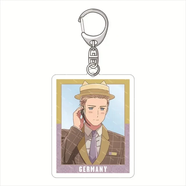 Anime Hetalia Axis Powers Keychain APH Figures Acrylic Key Chain Ludwig Lovino Vargas Antonio Arthur Kirkland Key Ring Pendant