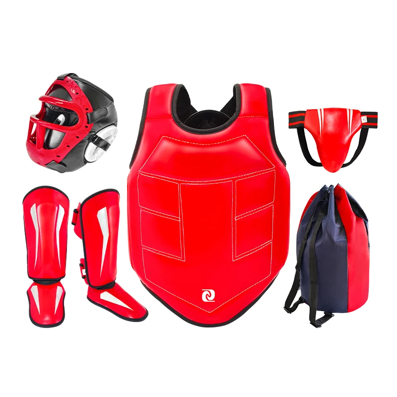 High Quality 5-Piece Boxing Training Protective Gear for Competition Custom Logo white bag MMA guard