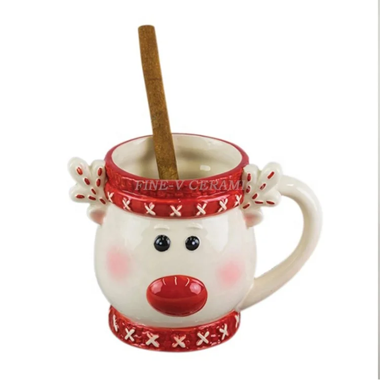Custom Creative water cup export Santa Claus hand-painted dolomite ornaments christmas ceramic boot mug