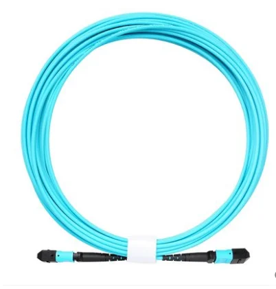 MTP to MTP MPO оптоволоконный кабель, 40GbE Aqua, 50/125, OM3, Пленум