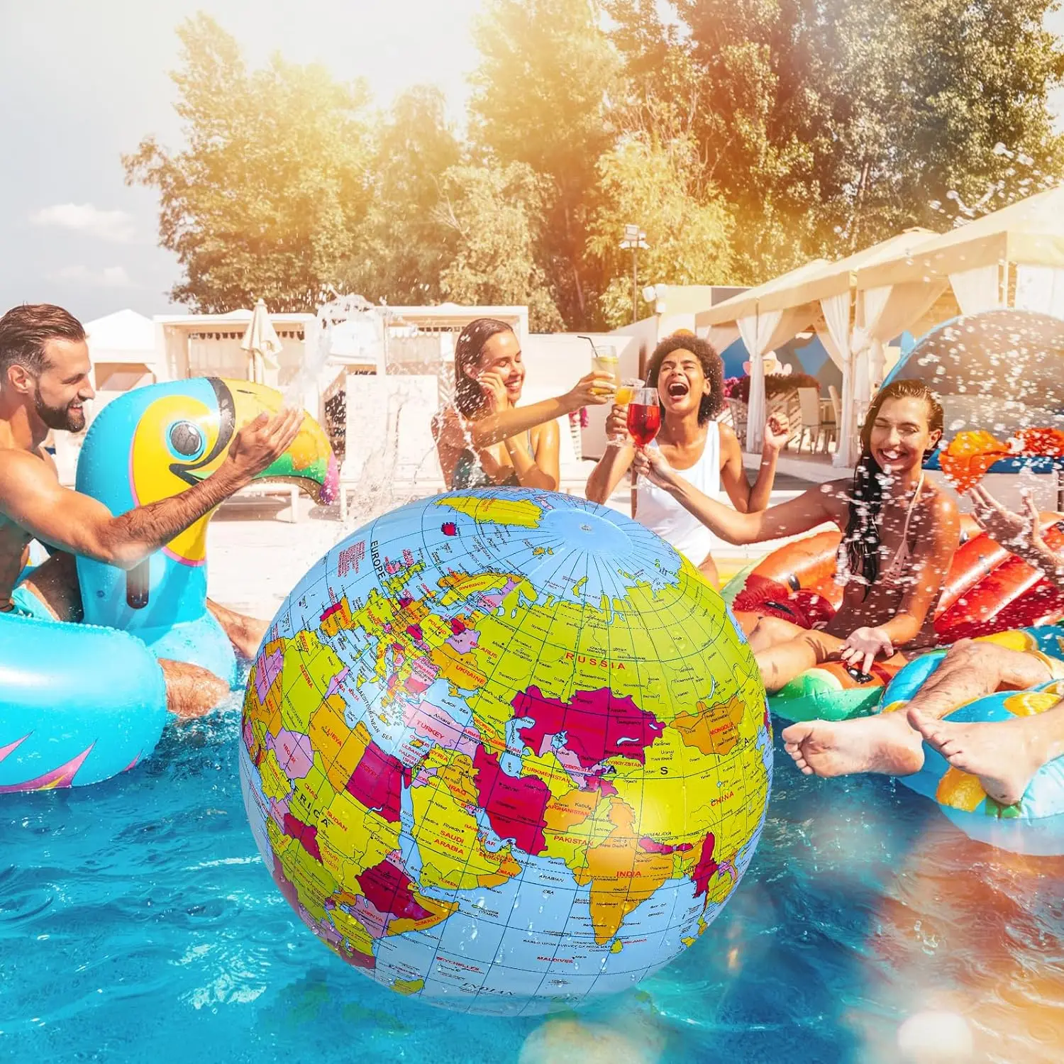 Wholesale 40 cm Inflatable Globe Giant Beach Balls Inflatable Earth Globe Toys for Summer Pool Game Swimming Beach Party