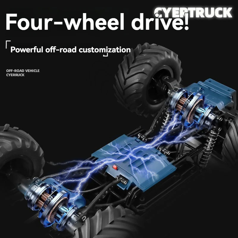 Wholesale New 1:8 2.4G Big Wheel Cybertruck RC Car Toys Off-Road Climber Remote Control Truck With Light For Children
