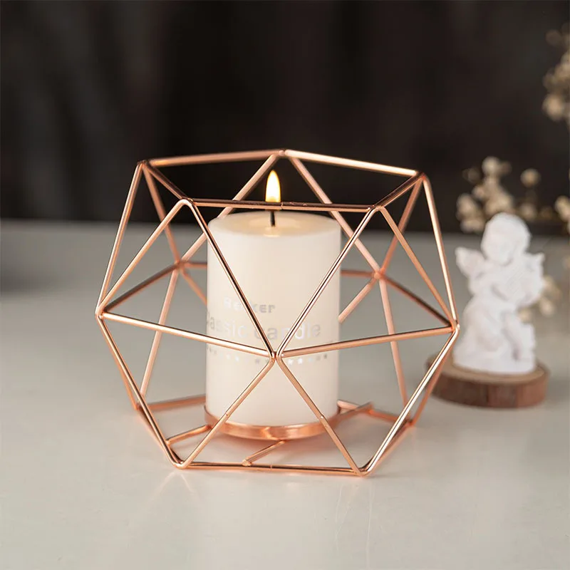 Dropshipping Shopify Geometric Candle Tealight Holders Gold Holder for Tea Light Decorative Votive Candle Stand