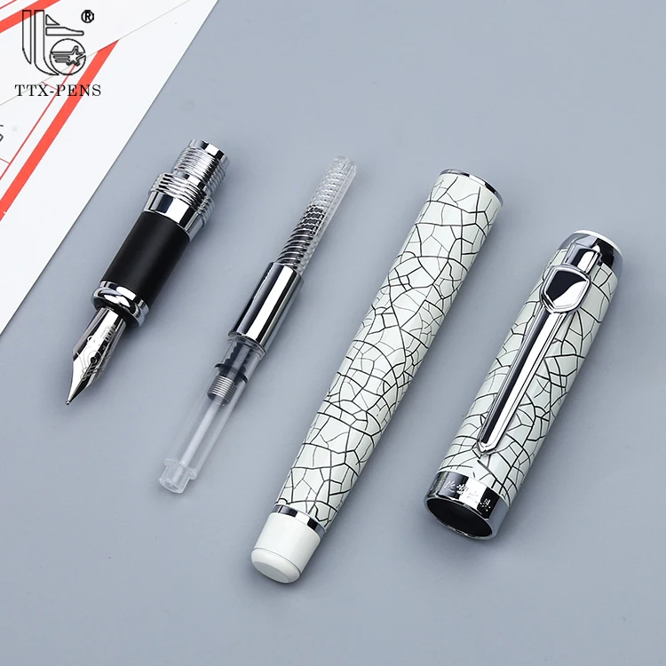Forbidden City Joint Design Chinese Porcelain Custom Logo Luxury Heavy Metal Fountain Pen