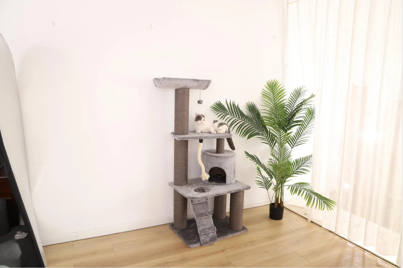 Petstar новый дизайн 61 роскошный защитный кожаный чехол-накладка на заднюю панель с узором «игровой комплекс для кошек из сизаля Когтеточка веревка спальный отдыха терраса квартира большой