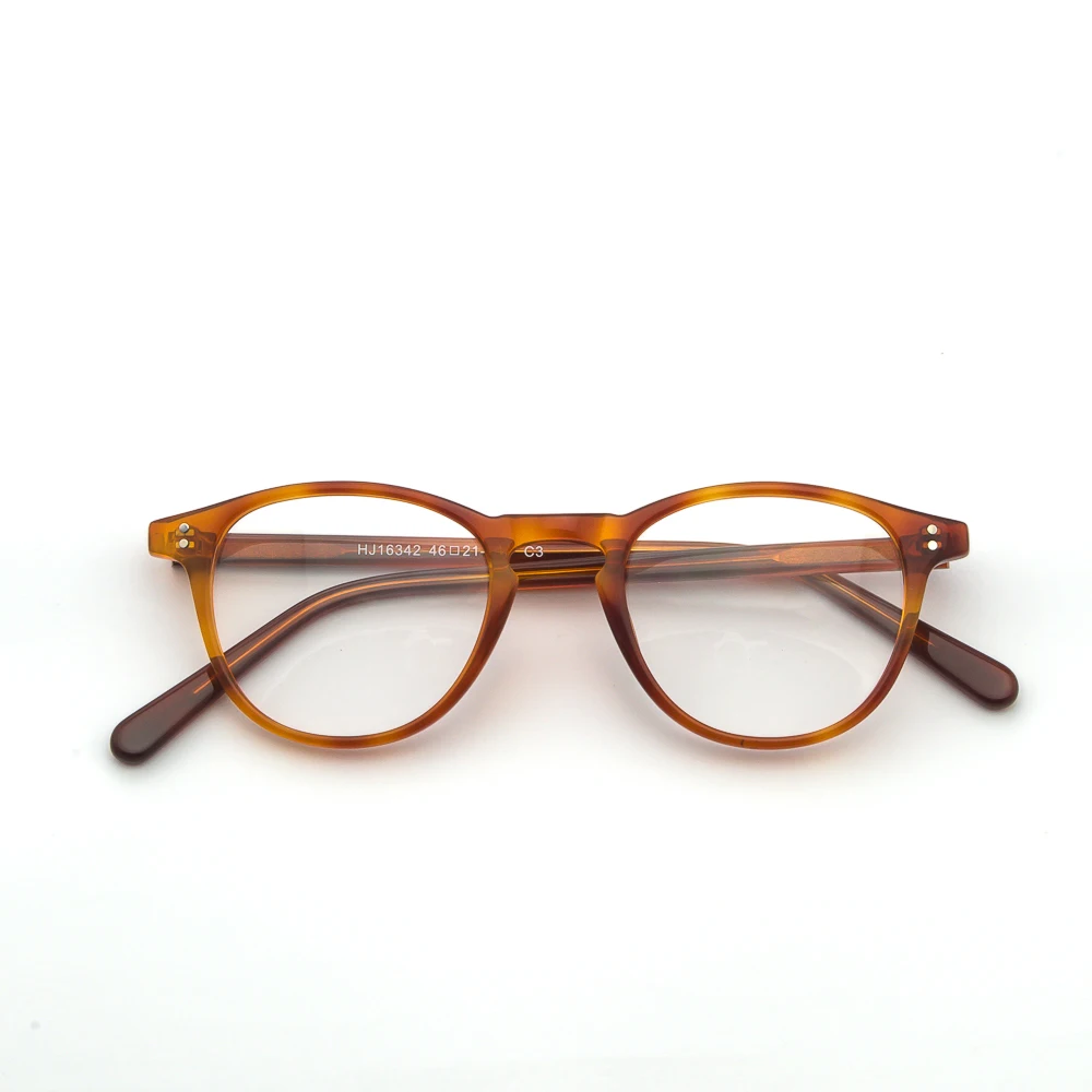 Latest glasses frames for girl wholesale optical frames women glasses acetate round frames metal temple