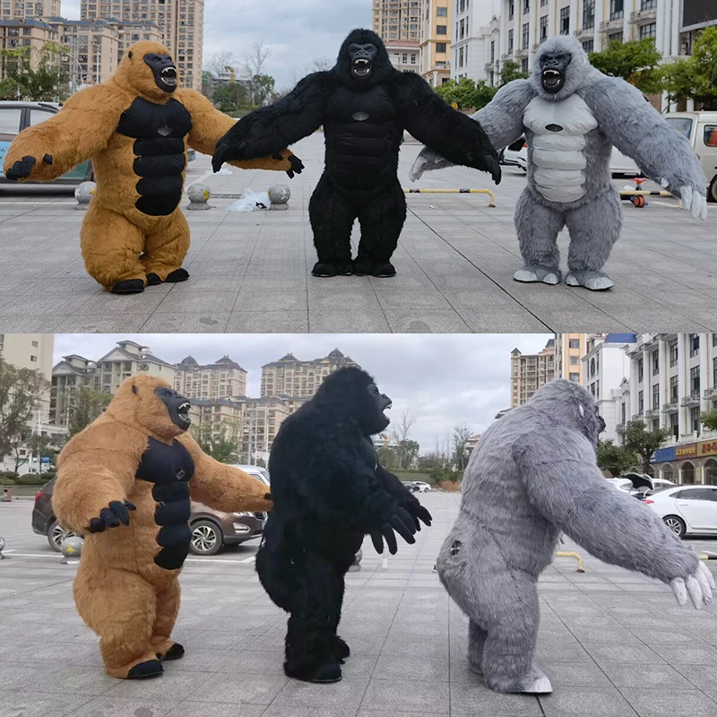 Funtoys 2.6m Inflatable King Kong Costume for Adult Halloween Plush Furry Gorilla Mascot costume for sale