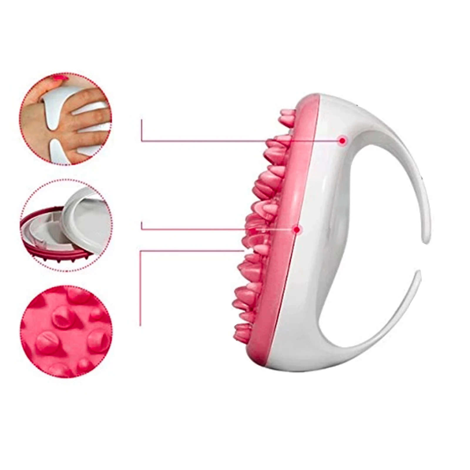 Amazon RTS Relaxing massage Anti plastic Slimming Silicone manual Health remover Cellulite dry massage body tools brush