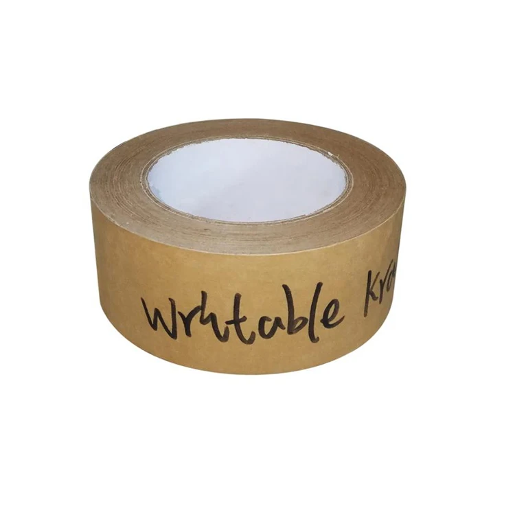 
Hot selling packing sealing adhesive tape kraft paper gummed tape writable kraft paper tape 