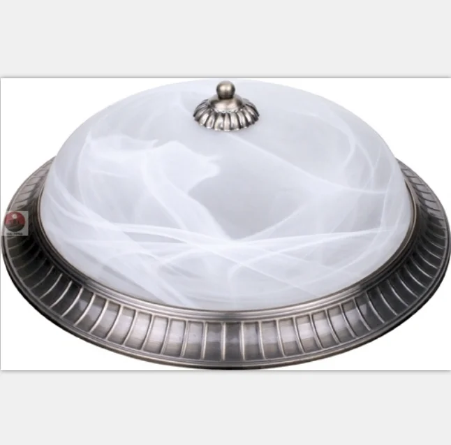 Элегантный круглый декоративный потолочный светильник в стиле ретро из железа и стекла для жилых помещений E27