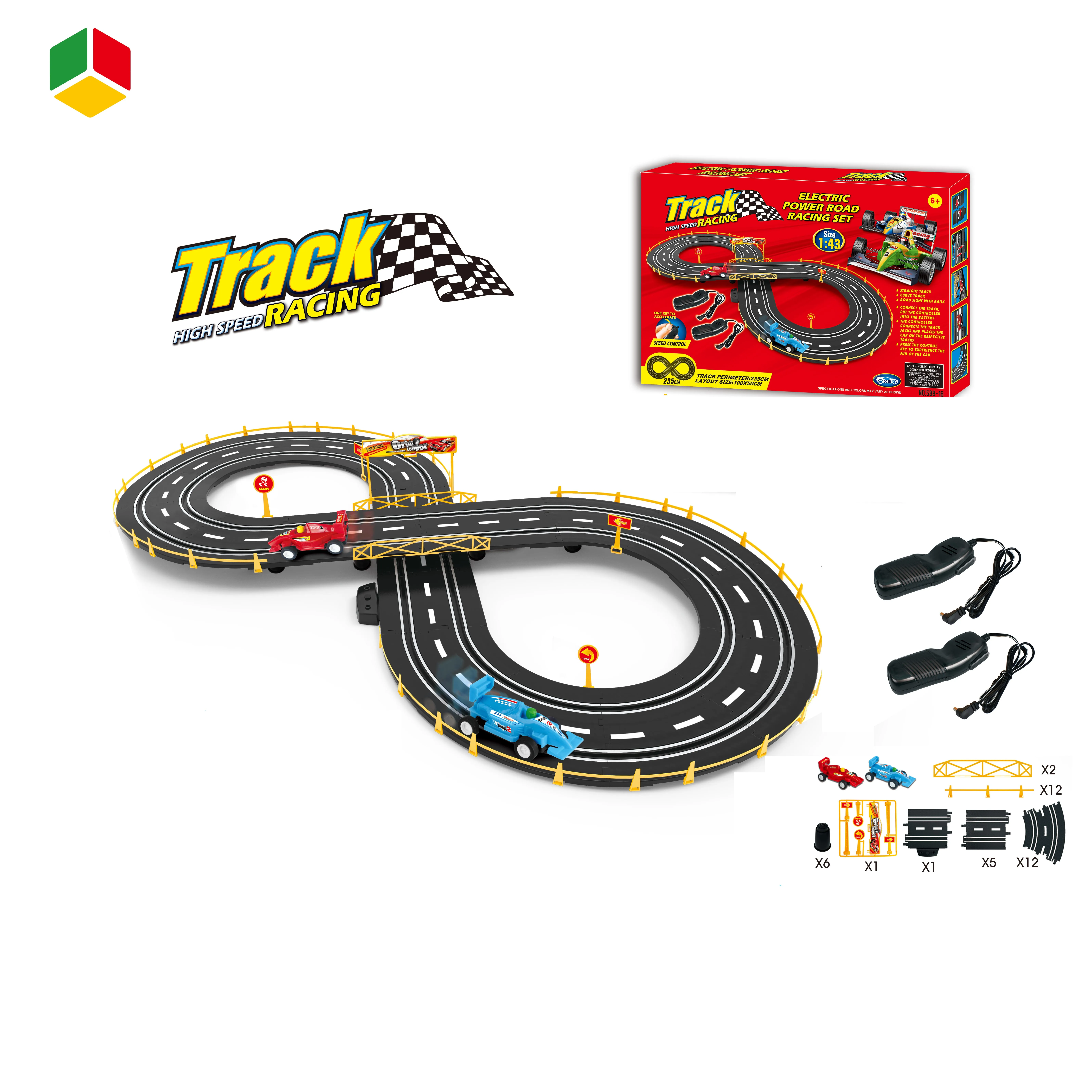 Kids Fast Speed RC Racing Car Track 1/43 Kids Plastic Toy Race Mini Slot Car Racing Track