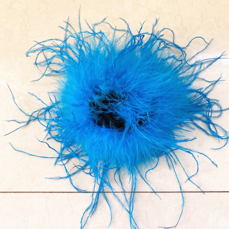 Colorful Ladies Genuine Turkey Fur Feather Slap Bracelet Cuff Sleeve Wholesale Women Wrist Detachable Ostrich Feather Cuffs