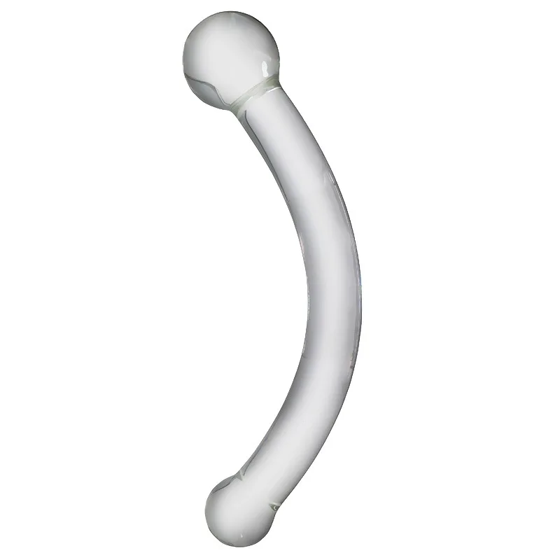 Crystal Sex Toys Glass Dildo Curved Yoni Wand Adult Anal Butt Plug Big Glass Dildo For Women Vagina Massage Wand Glass Wand